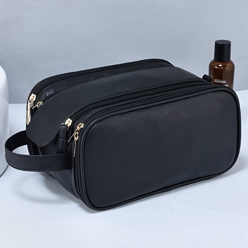 1pc -adult Large Capacity Travel Toiletry Bag, Double-layer Waterproof Makeup Organizer With Zipper, Portable Cosmetic Storage Pouch Bags & Cases Shop Online at Dubai Trades 2