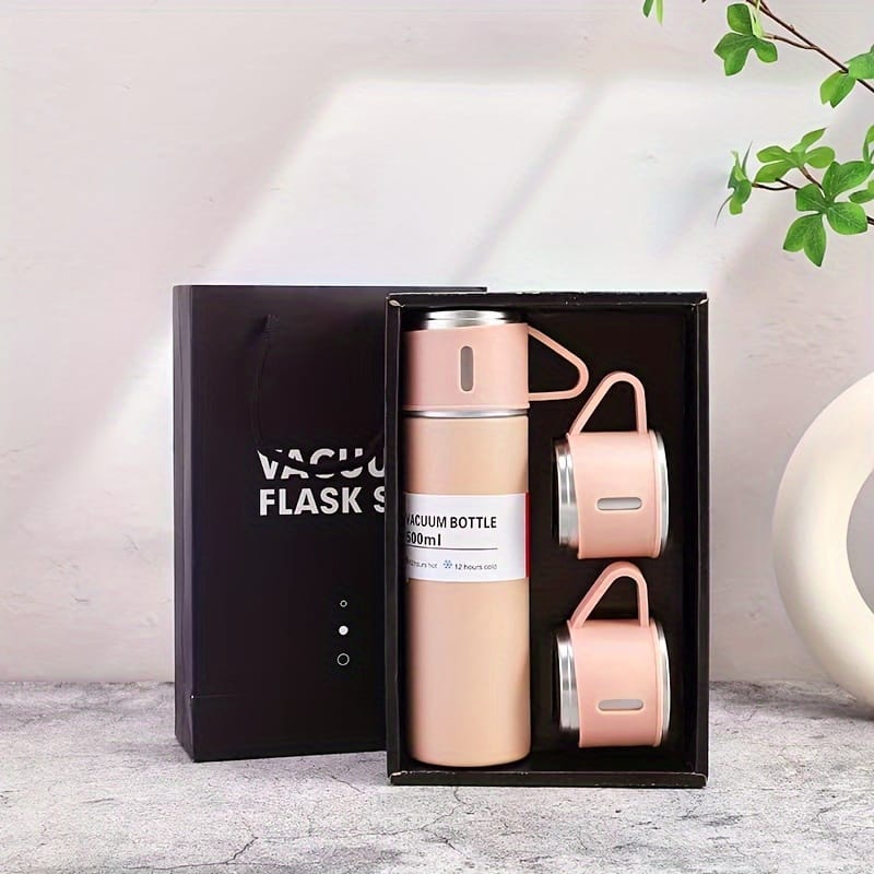 1set Thermal Mug 500ml/16.9oz, Stainless Steel Vacuum Insulated Bottle With Cup For Coffee And Cold Drink, Water Back To School Supplies Sports & Outdoor Recreation Accessories Shop Online at Dubai Trades 2