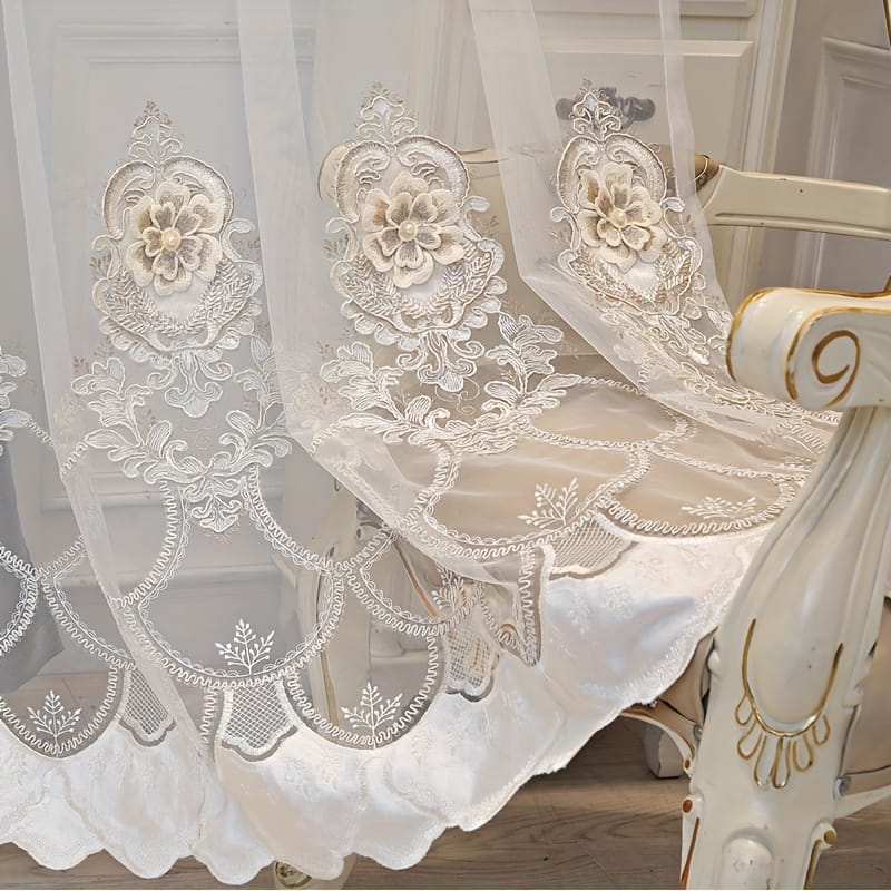 2 Panels European Romantic Flowers Embossed Jacquard Double Layer Blackout Curtain For Living Room Bedroom Home Decor Grommet Top Window Curtains Curtains & Drapes Shop Online at Dubai Trades 2