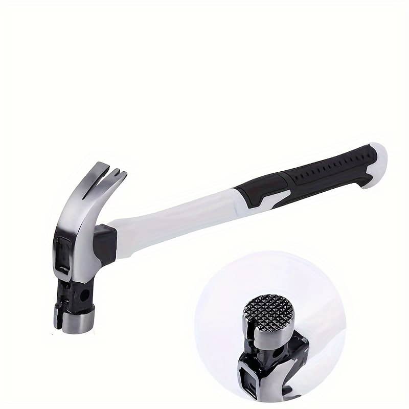 2-in-1 High-carbon Hammer With Nail Puller – Dual Groove Design, Round Head For Safety – Ideal For Home, Industrial & Emergency Use, Portable For Woodworking & Camping Claw Hammers Shop Online at Dubai Trades 2