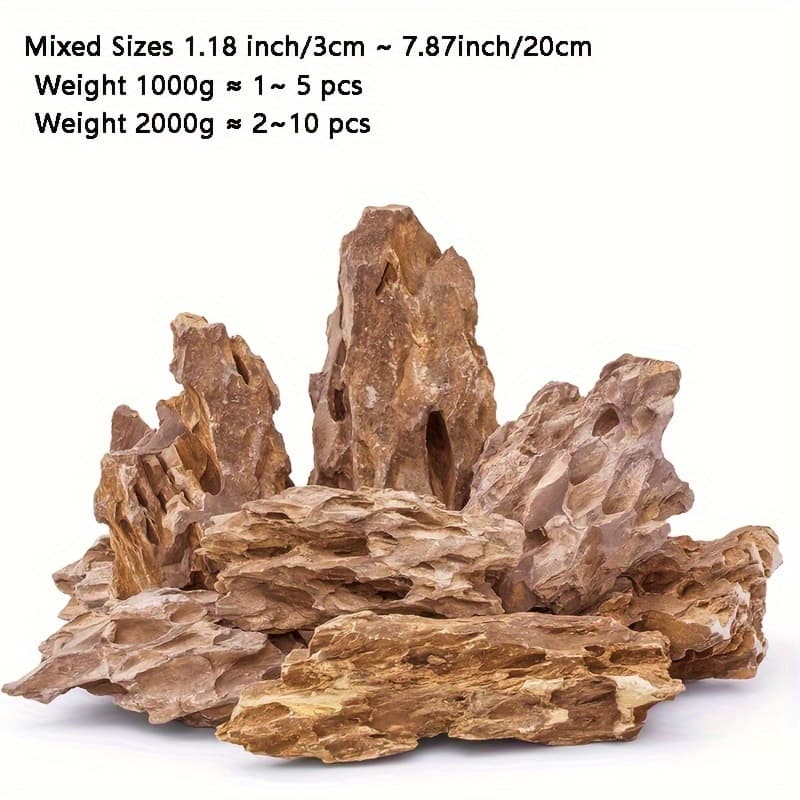 2.2lb/4.4lb Natural Dragon Stone Rock For Aquarium, Fish Tank Landscape Decoration, Fish & Shrimp Shelter, Aquascaping Natural Stones Aquarium Décor Shop Online at Dubai Trades 2