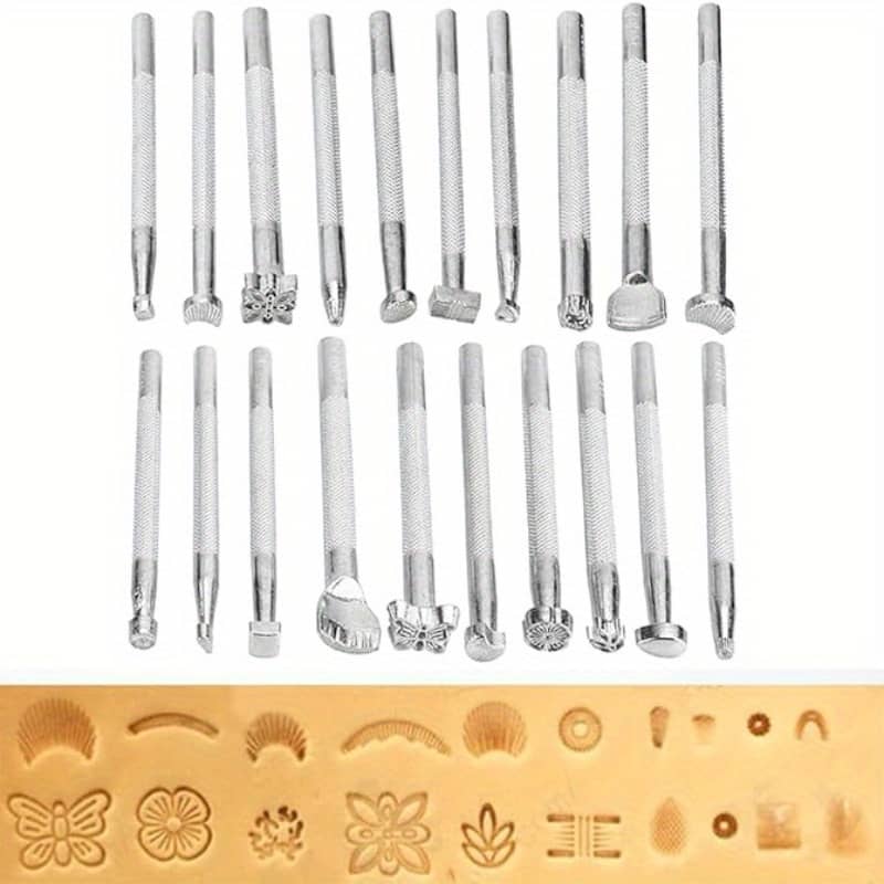 20pcs Leather Stamping Tools Leather Working Making Stamps Tool Leather Stamp Punch Set Arts, Crafts & Sewing Shop Online at Dubai Trades 2