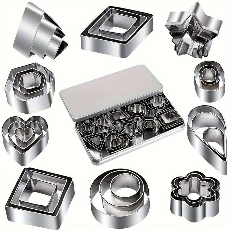 30pcs Mini Cookie Cutter Set – Stainless Steel Shapes Including Flowers, Hearts, Stars & For Perfect Pastries, Pies, And Gummies Bakeware Shop Online at Dubai Trades 2