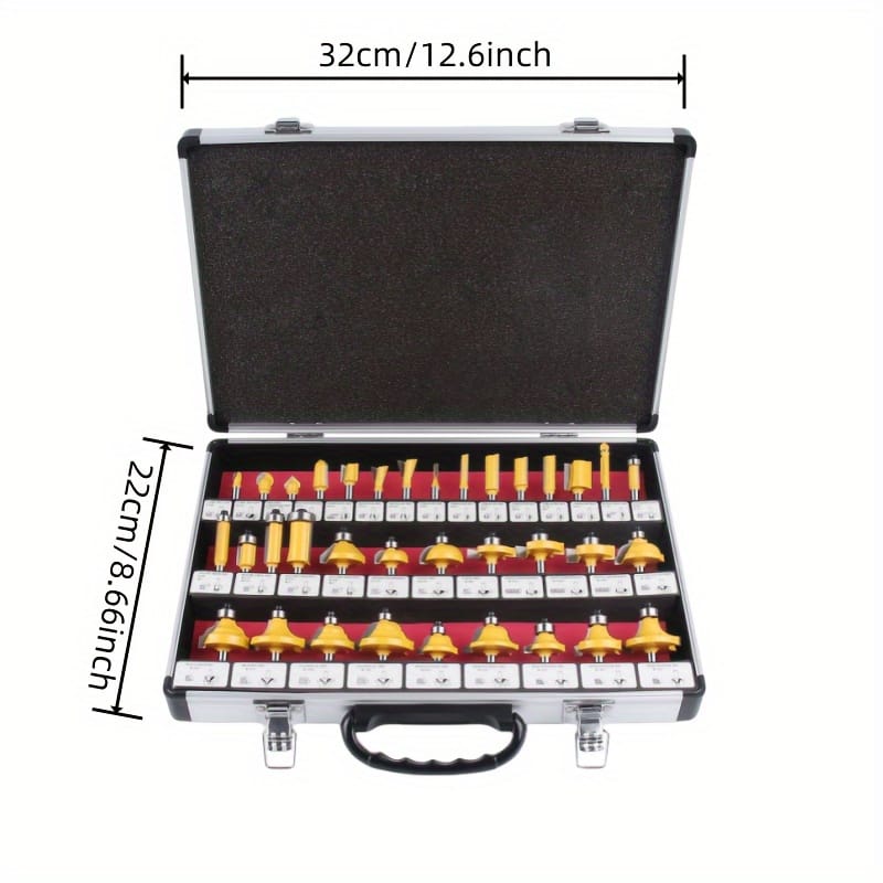 35pcs Premium Carbide Tipped Router Bit Set, 1/4″ , For Woodworking & Metal Cutting – Precision Tools With Organizing Metal Case Business, Industry & Science Shop Online at Dubai Trades 2