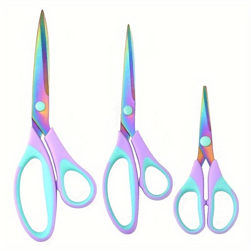 3pcs Craft Scissors Set – Sharp With Soft Rubber Grip Handles, Stainless Steel Multipurpose Shears For Office, Sewing, Arts & Crafts, School Supplies Cutting & Measuring Devices Shop Online at Dubai Trades 2