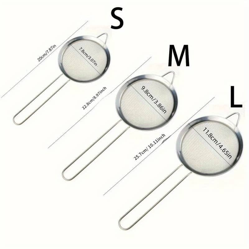 3pcs Stainless Steel Strainer Set – , -clean Kitchen Tools For & Cooking, For Oil & Flour Sifting Colanders & Food Strainers Shop Online at Dubai Trades 2
