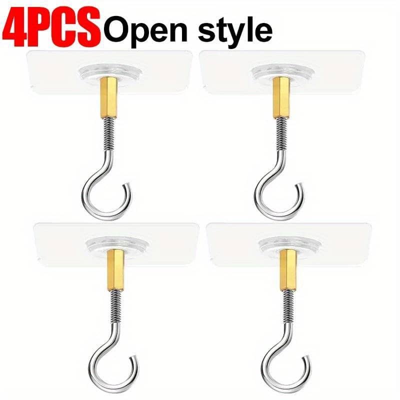 4pcs Heavy-duty Adhesive Ceiling Hooks For Hanging Plants, Baskets, Lanterns – Versatile Steel Wall Mount Hooks For Garden Decor, Holidays & More Home & Kitchen Shop Online at Dubai Trades 2