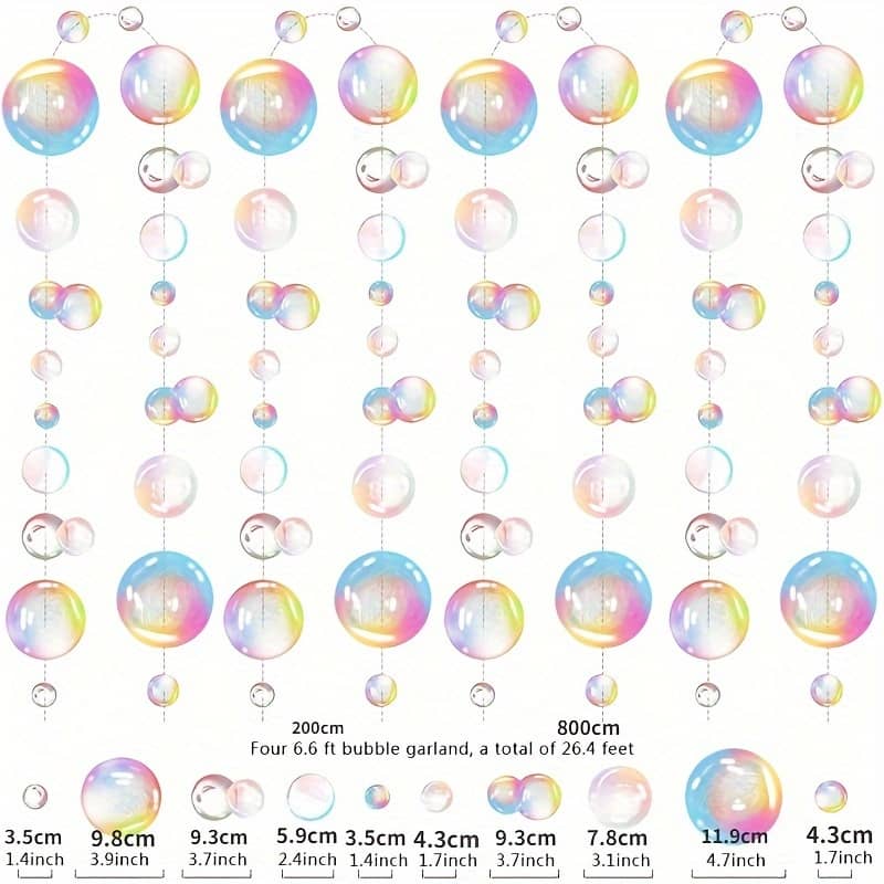 4pcs Iridescent Garland – Mermaid Party Decor, Transparent Pvc Cutouts For Birthdays, Weddings, Ocean-themed Events – Hanging Decorations For Walls, Furniture & More Decorations Shop Online at Dubai Trades 2