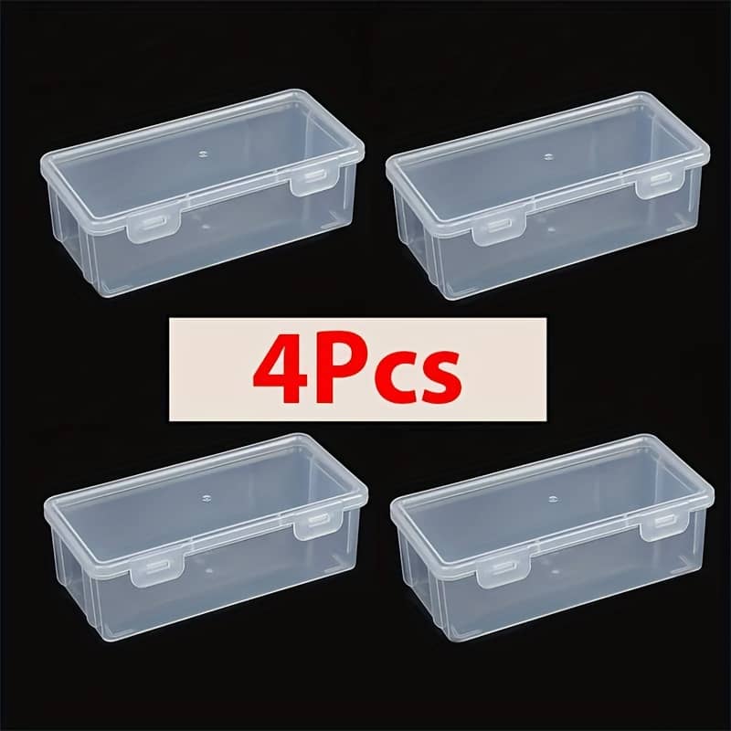4pcs Large Capacity Transparent Pencil Cases – Plastic, Multi-use Storage Boxes With Hinged For School & Office Supplies Desk Supplies, Organizers & Dispensers Shop Online at Dubai Trades 2