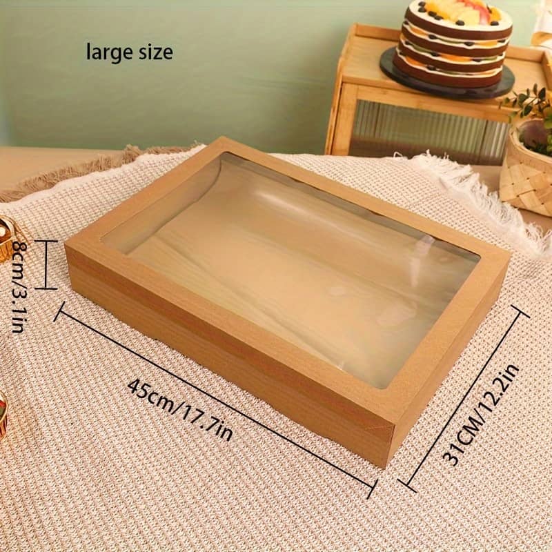 4pcs Paper Gift Boxes With Lids And Clear Windows, Disposable Durable Boxes, Portable For Parties, Weddings, Camping Box Packs Shop Online at Dubai Trades 2