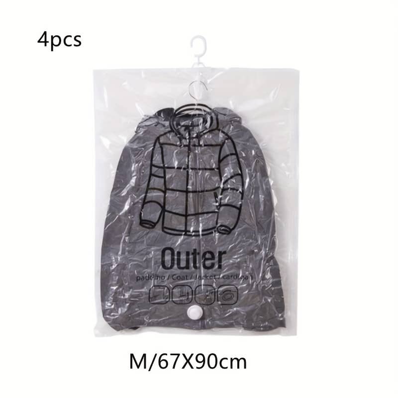 4pcs Space-saving Vacuum Storage Bags With Hooks – Dustproof & Moisture-proof For Clothes, Shirts | Ideal For Dorms, Closets, Wardrobes, Clothes Organizer Storage Clothing, Shoes & Jewelry Shop Online at Dubai Trades 2
