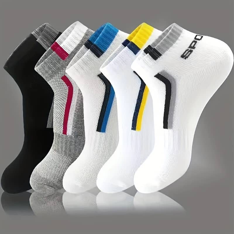 5 Pairs Unisex Letter Graphic Socks, Sports & Breathable Low Cut Socks, Casual Stockings & Hosiery For Accessories Shop Online at Dubai Trades 2
