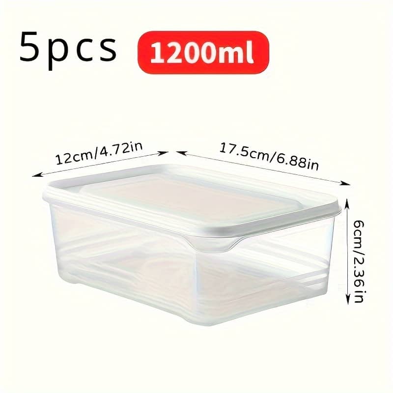 5-pack, Refrigerator Storage Box, Food Grade Food Classification Grid, Ice Cream With No , Sealed And Fresh-keeping Box Containers Shop Online at Dubai Trades 2