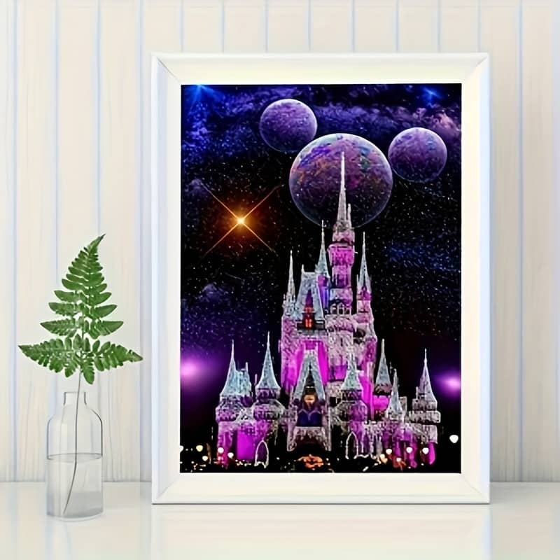 5d Diamond Painting Kit For Adults, Acrylic Gem Art Craft Set, Castle Fantasy Scene With Round Diamonds, Diy Paint-by-numbers Wall Decor For Beginners Arts, Crafts & Sewing Shop Online at Dubai Trades 2