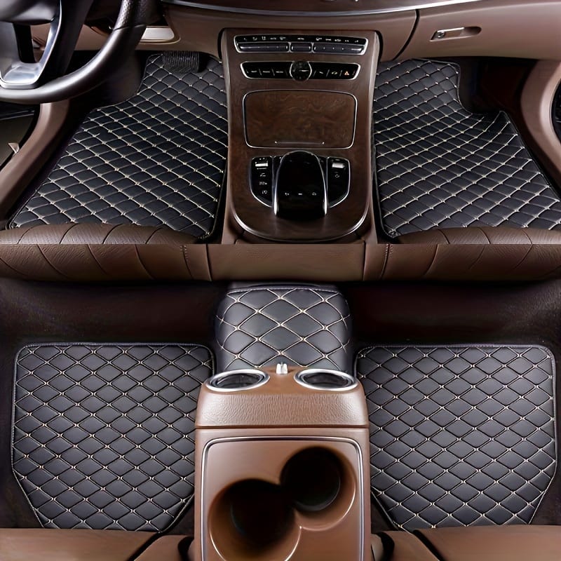 5pcs Car Floor Mats, Universal Waterproof Front & Rear Seats Floor Mats, Pu Leather Car Interior Accessories Christmas Gift Automotive Shop Online at Dubai Trades 2
