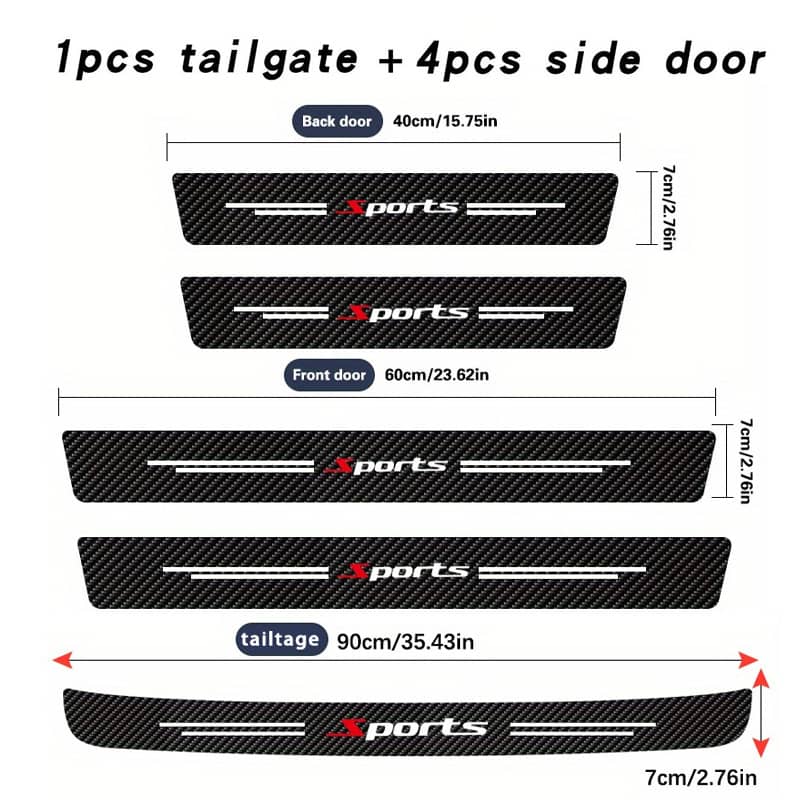 5pcs Carbon Fiber Door Sill Protectors – Matte , Self-adhesive & Scratch-resistant For All Cars Automotive Shop Online at Dubai Trades 2