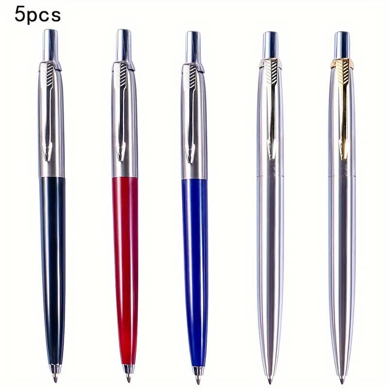 5pcs/set Ballpoint Pen Commercial Metal Ballpoint Pen Luxury Portable Rotating Automatic Ballpoint Pen Exquisite Writing Tool Ballpoint Pens Shop Online at Dubai Trades 2