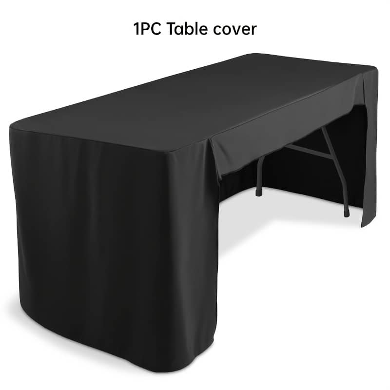 6-foot Fitted Tablecloth With Open Back – Washable Polyester, Rectangle Design For Trade Shows, Craft Displays, Weddings & Parties, Rectangle Shape Home & Kitchen Shop Online at Dubai Trades 2
