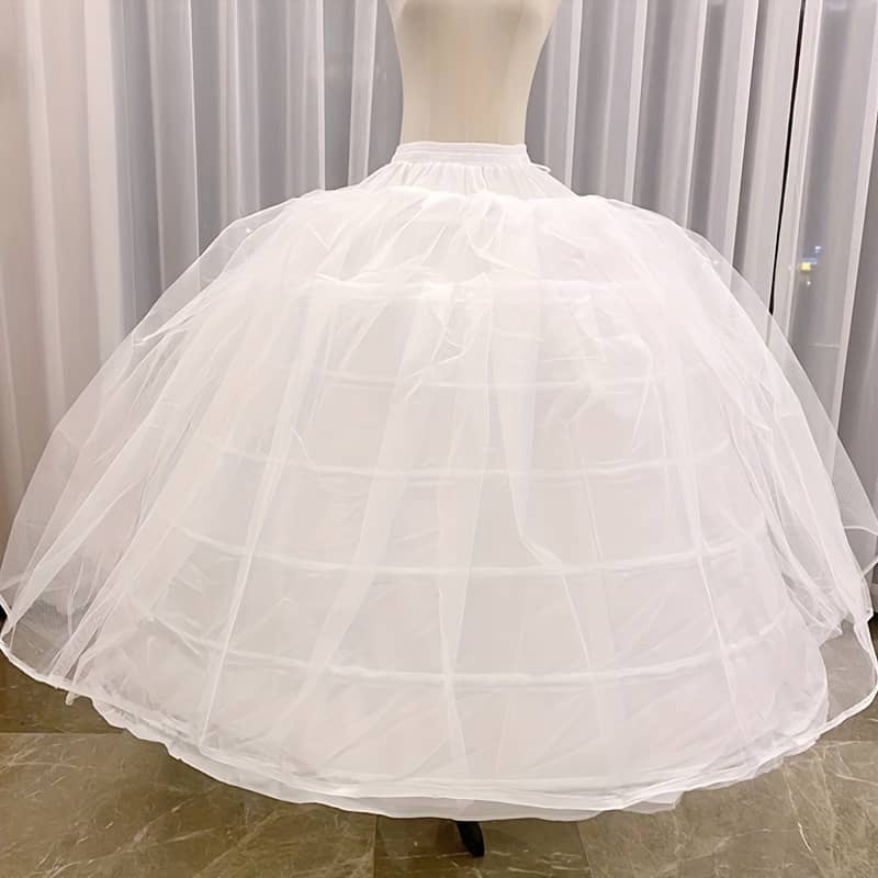 6-hoop Bridal Petticoat Crinoline Full-length Wedding Dress Underskirt Accessory, Polyester Fiber Accessories Shop Online at Dubai Trades 2