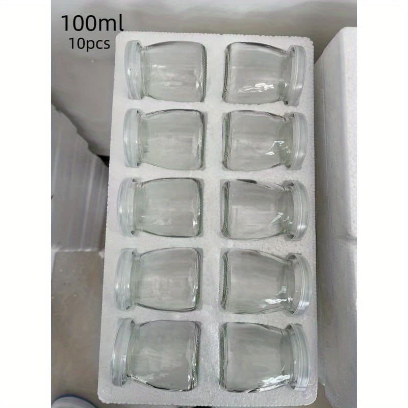 6/10pcs, Glass Pudding Jars, 100ml/200ml Yogurt Cups With , Multipurpose Dessert Molds, Containers, Kitchen Storage Crafts Bakeware Shop Online at Dubai Trades 2