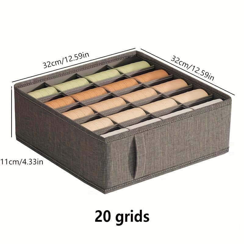 6/7/24 Compartments Folding Clothes Organizer Set For Bras, Socks, And Underwear – Polyester, Hand Wash, No , Grey Clothing, Shoes & Jewelry Shop Online at Dubai Trades 2