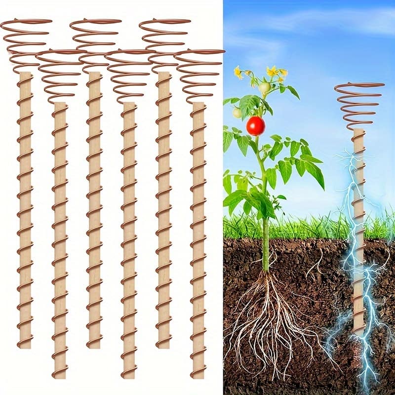 6pcs, 12-inch Electroculture Plant Stakes, Long Stakes, Electroculture Copper Coil Antenna For Growing Gardens, Garden Stakes Shop Online at Dubai Trades 2