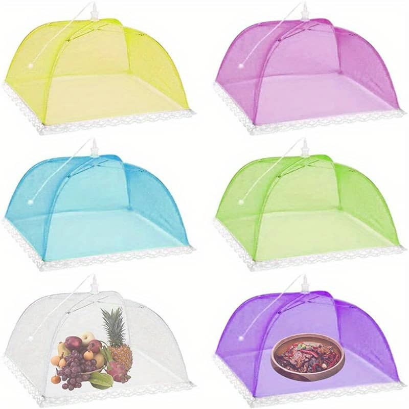6pcs Food Net Covers For Outside, 17″x17″ Large Outdoor Food Cover Mesh Screen Tents Umbrella Covers For Picnics, Parties, Bbq, Camping, Reusable And Collapsible Dining & Entertaining Shop Online at Dubai Trades 2