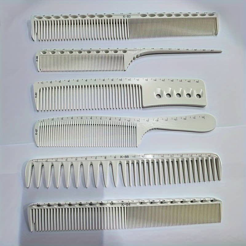 6pcs Professional Hairdressing Combs With Scales, Barber Styling Tools For Salon And Home Use Beauty & Personal Care Shop Online at Dubai Trades 2