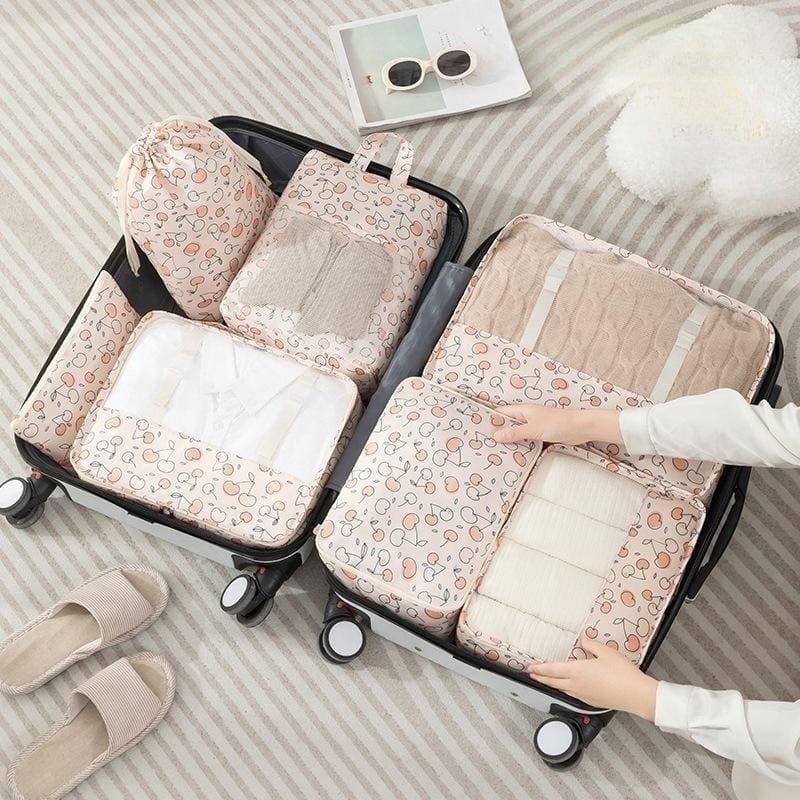 7 Pcs Cartoon Pattern Luggage Bags, Kawaii Travel Storage Bag, Dustproof Packaging Cubes Clothing, Shoes & Jewelry Shop Online at Dubai Trades 2