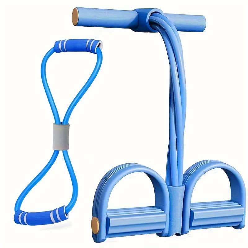 8-shaped Resistance Rope + 4-tube Pedal Puller, Suitable For Sit Up, Fitness, Body Stretching Exercise & Fitness Shop Online at Dubai Trades 2