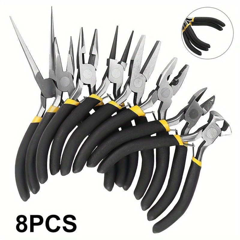8pcs Mini Jewelry Pliers, Round Curved Needle Nose Beading, Diy Craft Tools Kit For Jewelry Making And Repairing Arts, Crafts & Sewing Shop Online at Dubai Trades 2