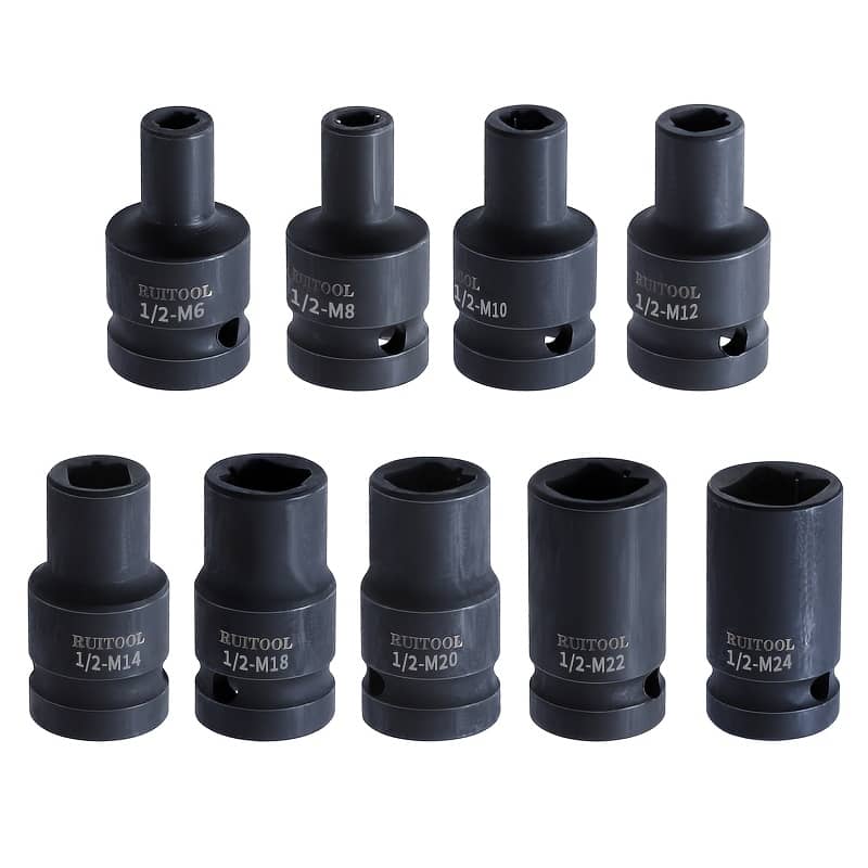9pcs Ruitool Tap Socket Set, Carbon Steel Machine Tap Holder, 1/2” Square Drive, Quick Change Thread Tap Adapter, M6-m24, With No For Screw Extractors Reamers Business, Industry & Science Shop Online at Dubai Trades 2