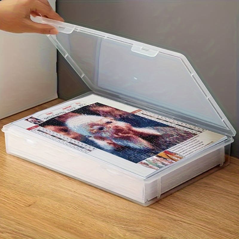 A4 Diamond Painting Storage Box With Lid – Transparent Plastic Desk Organizer For Tools & Supplies, Dustproof Square File Arts, Crafts & Sewing Shop Online at Dubai Trades 2