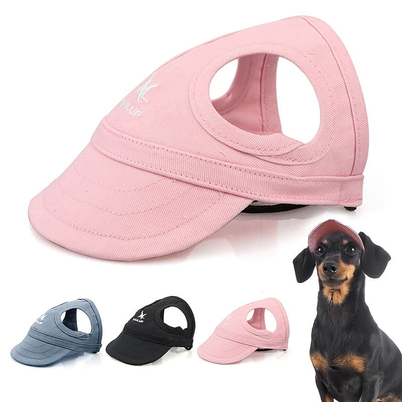Adjustable Pvc Dog Sun Hat With Elastic Strap – Waterproof Pet Cap For Small, Medium, And Large Breeds – Non-textile Outdoor Visor For Uv Protection Apparel & Accessories Shop Online at Dubai Trades 2