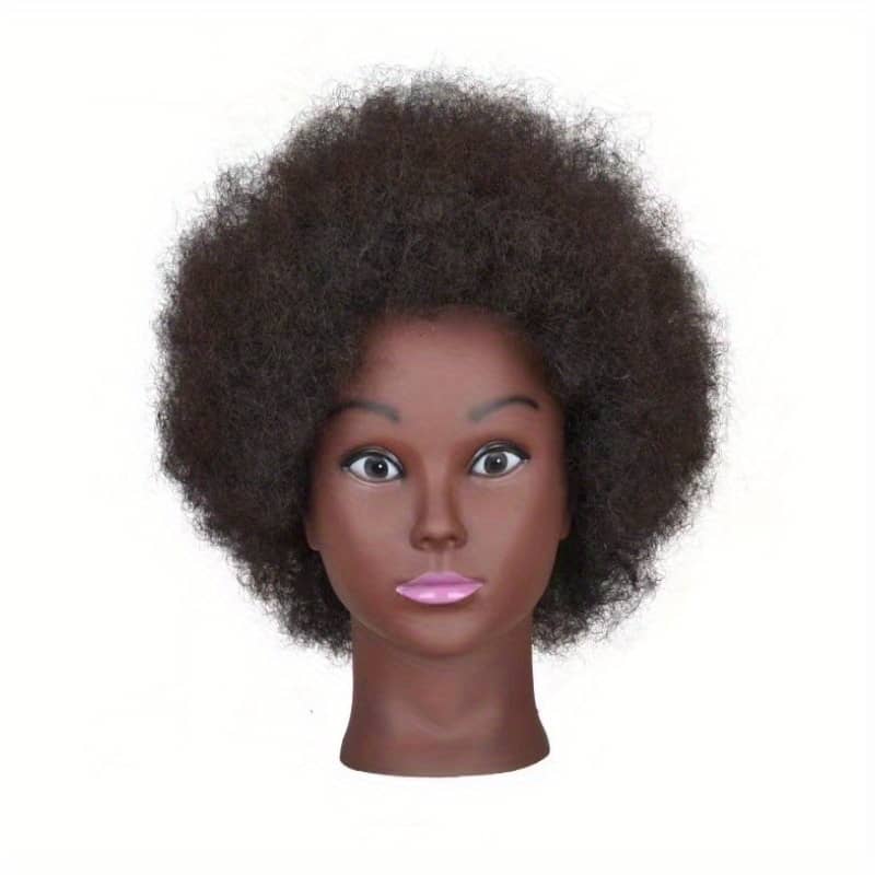 African Mannequin Head With 100% Human Hair, Curly Cosmetology Manikin Mannequins Heads With Stand For Display Practice Braiding Styling Training Head Hair Styling Beauty & Personal Care Shop Online at Dubai Trades 2