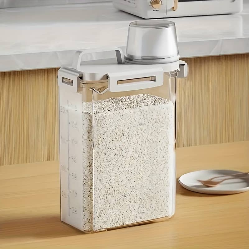Airtight Food Storage Container With Lid – Leakproof, Moisture-proof Kitchen Organizer For Grains, Nuts, Flour & Rice – Durable Pe Material Food Containers Shop Online at Dubai Trades 2