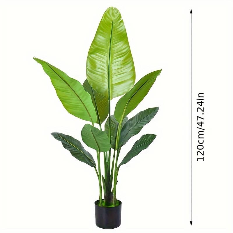 Artificial Bird Of Paradise Plant, Fake Tree With Realistic Leaves And Pots, Adjustment-free Branches Artificial Tree For Indoor Outdoor Home Decor Artificial Plants & Flowers Shop Online at Dubai Trades 2