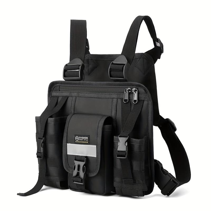 Autumn And Winter Men’s Chest Bag With Multiple Pockets, Trendy Vest Bag With Adjustable Shoulder Straps For Commuting Clothing, Shoes & Jewelry Shop Online at Dubai Trades 2