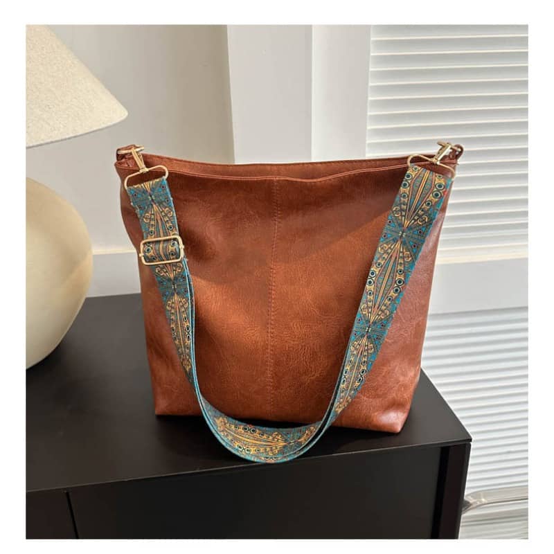 Bohemian Style Large Capacity Tote Bag For Women – Vintage Wide Strap Shoulder & Crossbody Bag With Intricate Embroidery, High-quality Synthetic, White Clothing, Shoes & Jewelry Shop Online at Dubai Trades 2