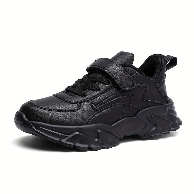 Boys’ Lightweight Breathable Low-top Sneakers With Closure – Black Striped Synthetic & Eva Sole For , Casual School & Casual Attire, Boy Shoes Boys Shop Online at Dubai Trades 2