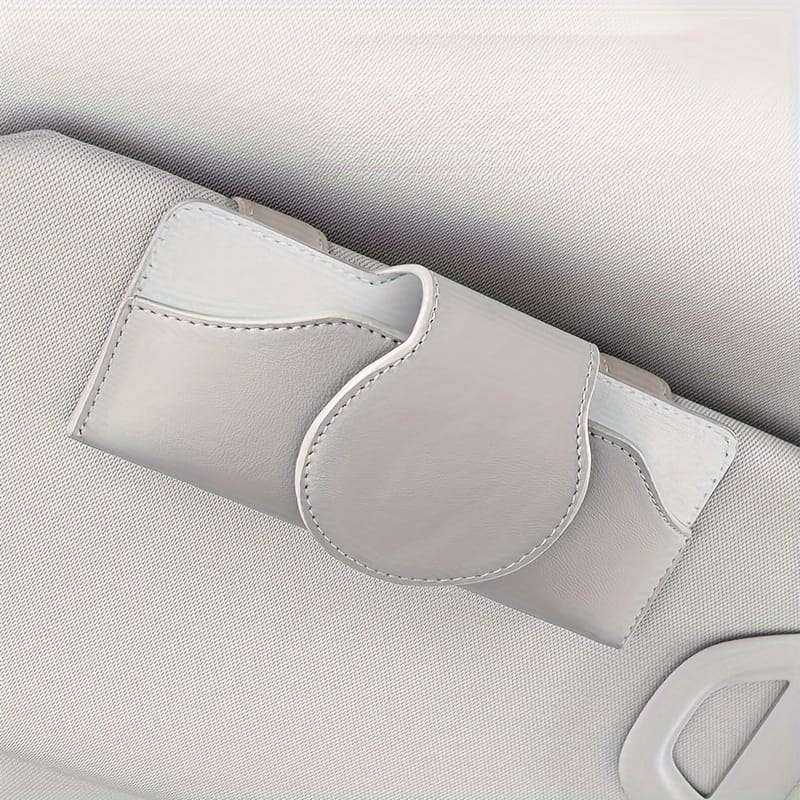 Car Visor Glasses Holder With Magnetic Closure, 1pc Pu Leather Eyeglasses Storage Clip, Vehicle Sun Visor Organizer Accessory With Tight Adsorption Automotive Shop Online at Dubai Trades 2