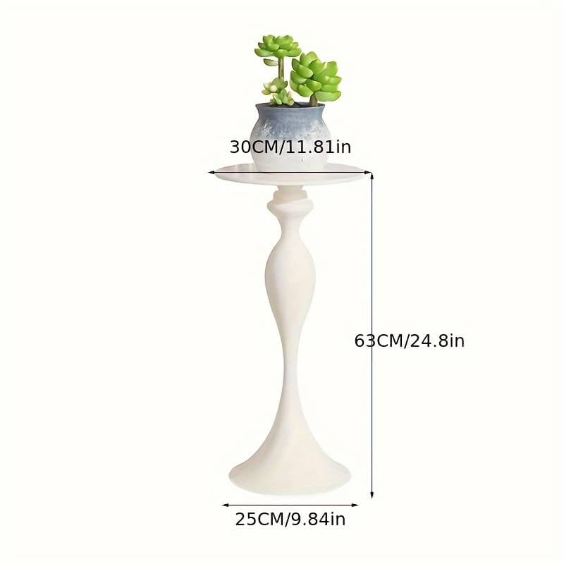 Casual Round Pedestal Side Tables, Space-saving Metal Frame & Top, Sleek Bedside End Tables For Bedroom, Balcony & Living Room Office Furniture & Lighting Shop Online at Dubai Trades 2