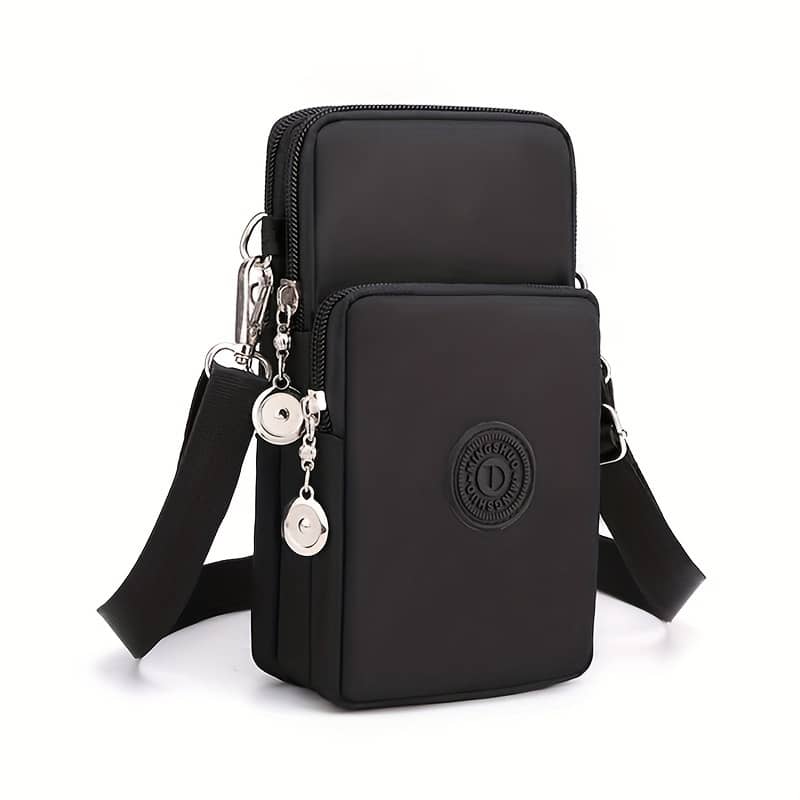 Contemporary Women’s Nylon Crossbody Phone Bag With Leather Lining And Zipper Closure – Travel And Everyday Use Accessories Shop Online at Dubai Trades 2