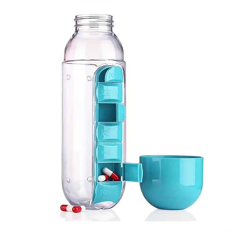 Creative -one Medicine Cup -day Divided Outdoor Portable Water Bottle One-week Medicine Box Cup Accessories Shop Online at Dubai Trades 2
