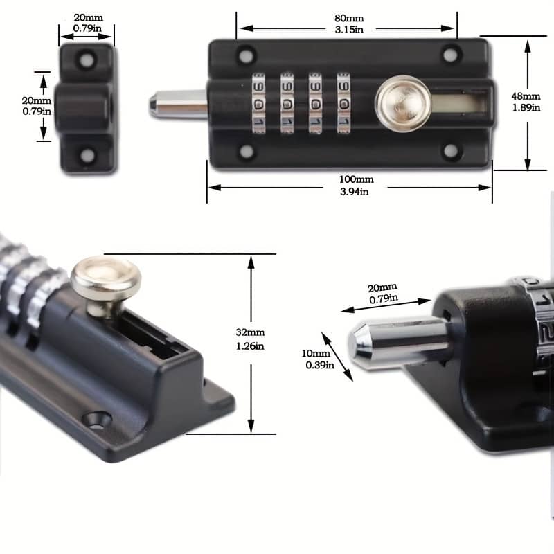 Door Latch Lock, Gate Locks For Outdoor Fence, 4 Digit Combination Bolt Lock, Outdoor Keyless Gate Lock, Resettable Slide Bolt Locks For Doors, Shed, Fence, Garage Business, Industry & Science Shop Online at Dubai Trades 2