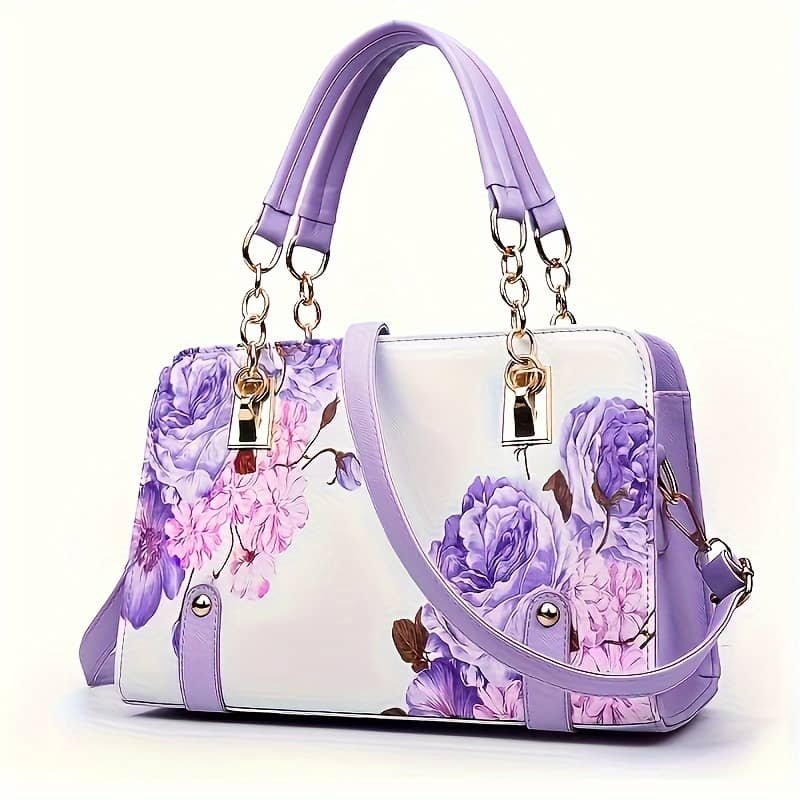 Elegant Floral Print Satchel Bag, Fashion Crossbody Bag, Women’s Casual Handbag, Shoulder Bag & Purse Clothing, Shoes & Jewelry Shop Online at Dubai Trades 2