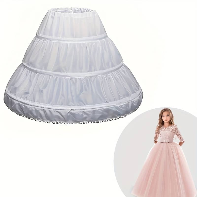 Elegant White Petticoat For Girls – Princess Skirt Underskirt, Summer Parties & Weddings, Polyester, Fits All, Girls Party Accessory|elegant Petticoat|polyester Fabric Accessories Shop Online at Dubai Trades 2