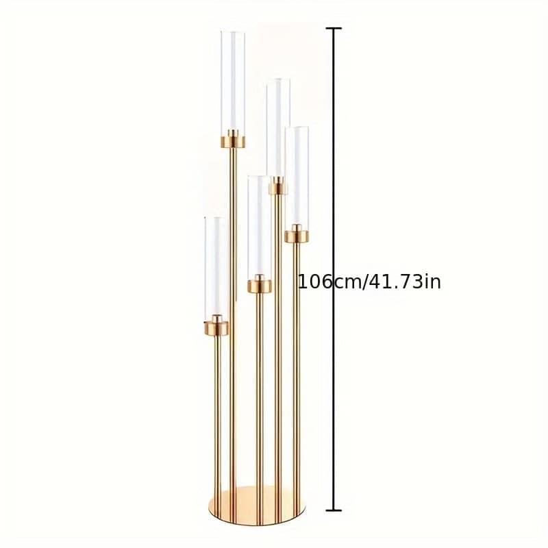Elegant -arm Candelabra Centerpiece With Acrylic Tubes – Weddings, Events & Home Decor Candelabras Shop Online at Dubai Trades 2