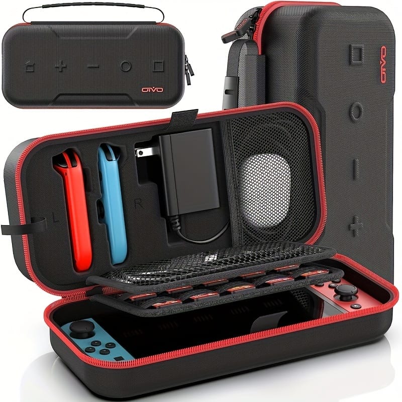 Eva Travel Carrying Case For Switch/switch Oled – Portable Storage With Slots, Adapter Compartment & Mesh Pocket For Cables, Black & Accessories Shop Online at Dubai Trades 2