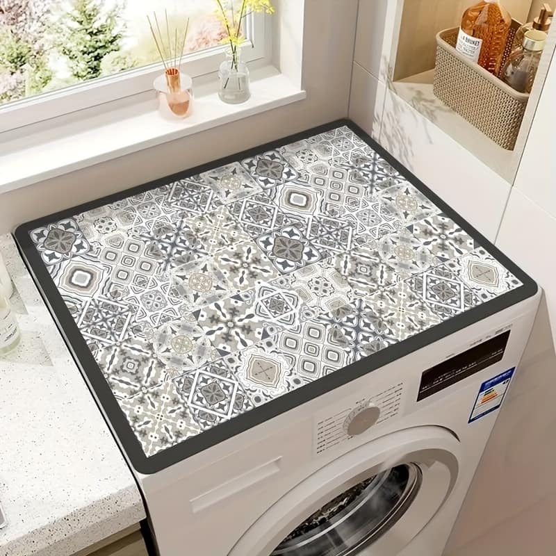 Extra Large Vintage Checkered Washing Machine Cover – , Stylish Modern Utility Mat For Washer & Dryer – Laundry Room & Kitchen Decor Dish Drying Mats Shop Online at Dubai Trades 2